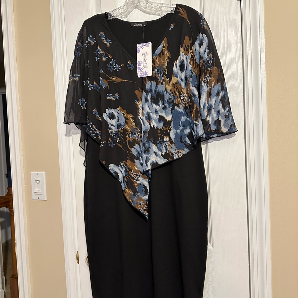 Black chiffon overlay dress CLEARANCE